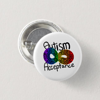Bóton Redondo 2.54cm Neurodiversity Autismo Aceitação Arco-Íris Botão