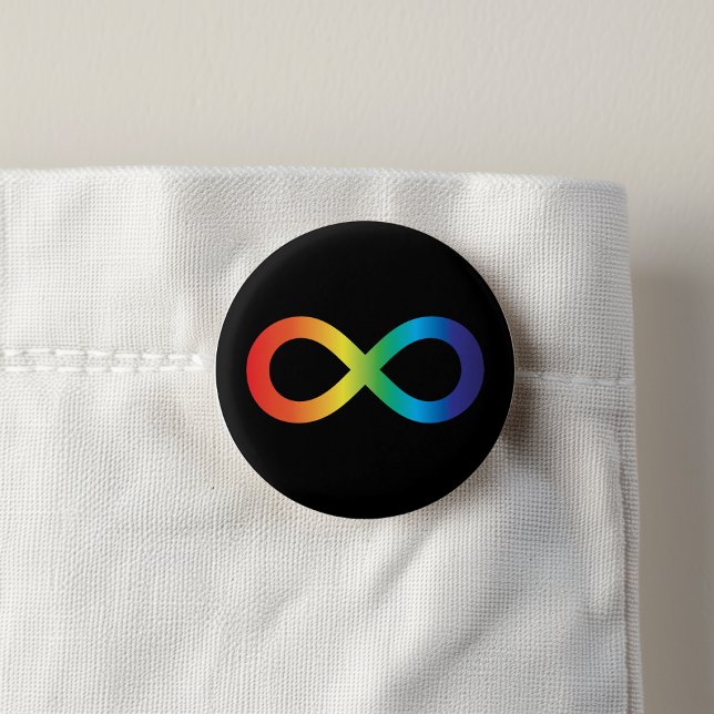 Bóton Redondo 2.54cm Neurodiversity Autismo Advertência Arco-Íris (Criador carregado)