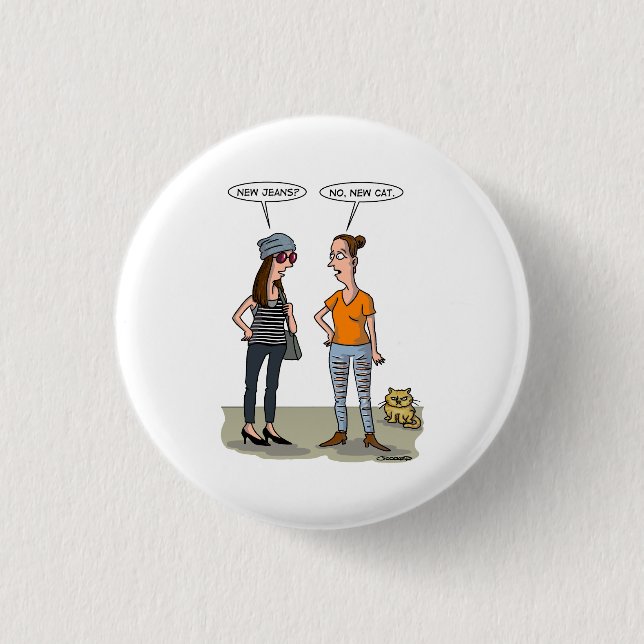 Bóton Redondo 2.54cm New jeans? No, new cat. Folded Greeting Card (Frente)