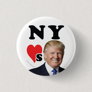 Bóton Redondo 2.54cm NEW YORK LOVES DONALD TRUMP Big Apple Manhatten NY