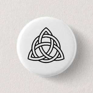Bóton Redondo 2.54cm Nó Celta Minimalista da Trindade Triquetra Wiccano