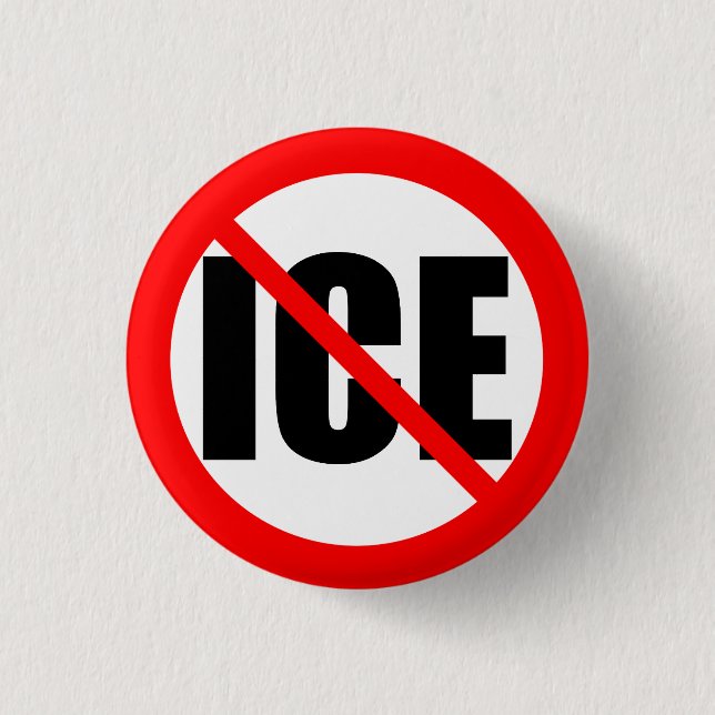 Bóton Redondo 2.54cm "NO ICE" protest (Frente)