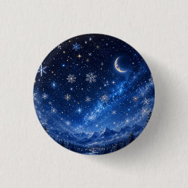 BÓTON REDONDO 2.54CM NOITE ESTRELADA AZUL | PERSONALIZADO PIN CELESTE