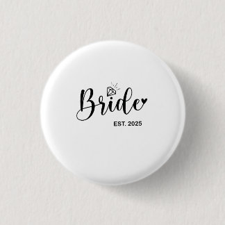 Bóton Redondo 2.54cm Noiva Anúncio de Casamento Primavera 2025 Casament