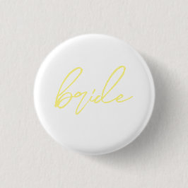 Bóton Redondo 2.54cm Noiva de casamento moderno | Amarelo