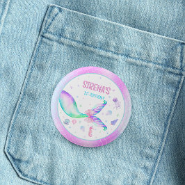 Bóton Redondo 2.54cm Noivado Púrpura Rosa Mágico Sereia