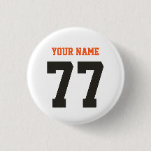 Nome 77 Sports Jersey Number Black and Orange