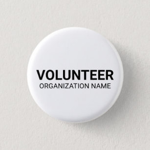 Bóton Redondo 2.54cm Nome da organização personalizada do voluntário Bl