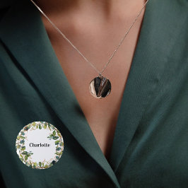 Bóton Redondo 2.54cm Nome de etiqueta Eucalyptus verde