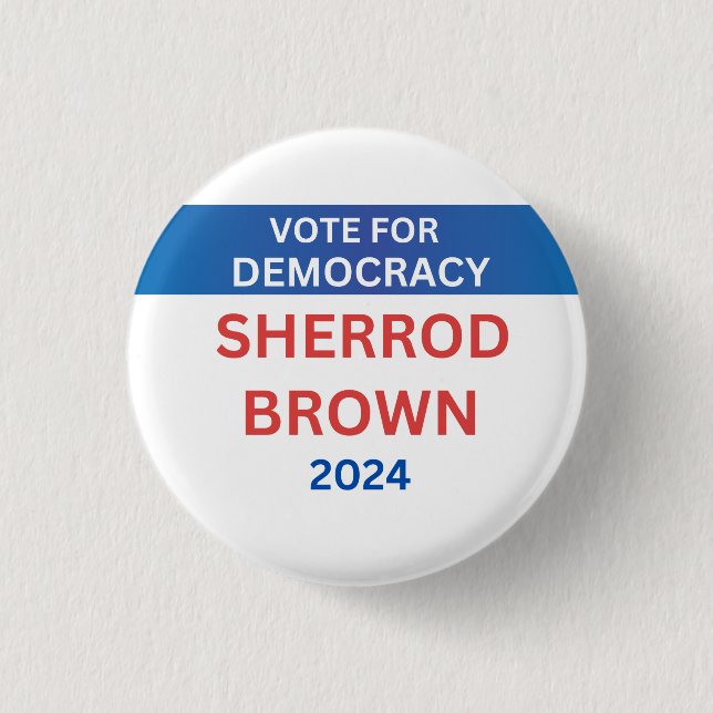 Bóton Redondo 2.54cm Nome do Candidato Sherrod Brown Eleição Política (Frente)