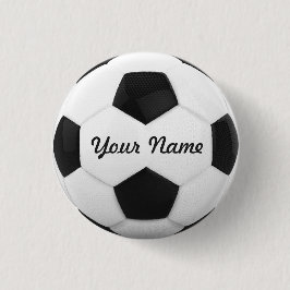 Bóton Redondo 2.54cm Nome personalizado da bola de futebol