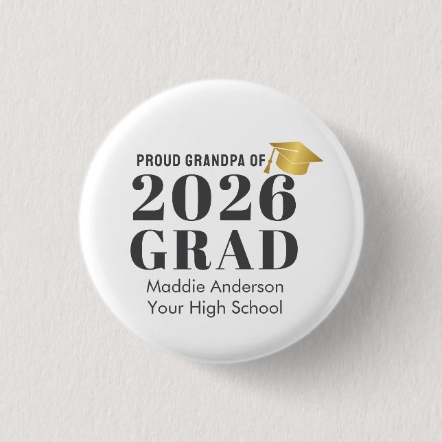 Bóton Redondo 2.54cm Nome Personalizado Graduação  (Frente)