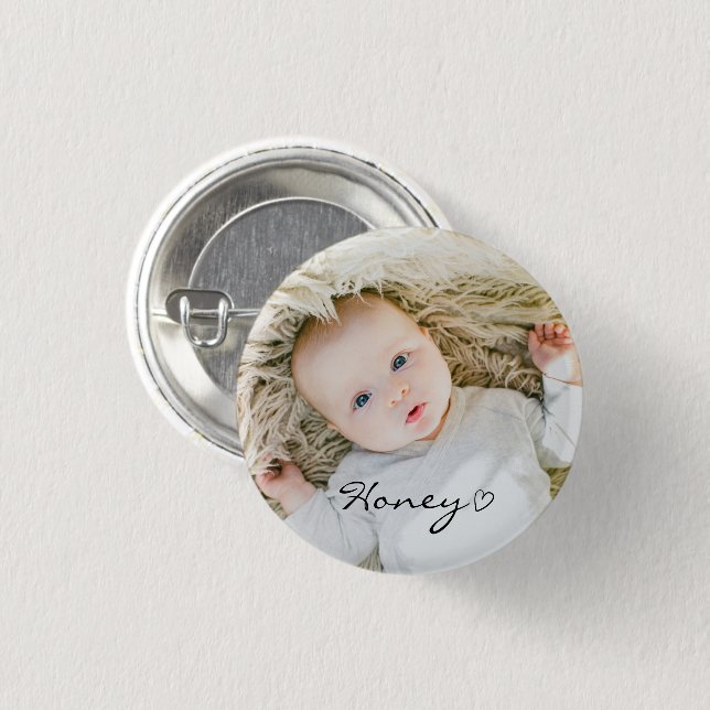 Bóton Redondo 2.54cm nome personalizado presente para a mamãe Foto da f (Frente & Verso)