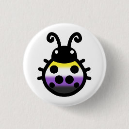 Bóton Redondo 2.54cm Nonbinary Pride Ladybug Pin Badge