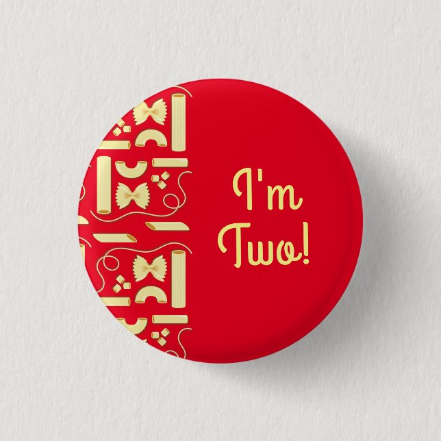 Bóton Redondo 2.54cm Noodles Pasta Kid Party - primeiro aniversario Ita (Frente)