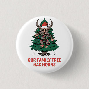 Bóton Redondo 2.54cm Nossa Árvore Genealógica Tem Chifres Krampus Engra