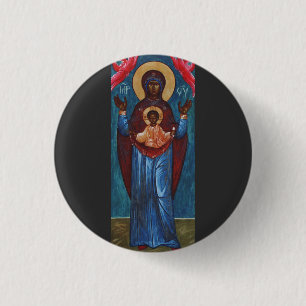 Bóton Redondo 2.54cm Nossa Senhora do Sinal Impressão de Arte Luz Etern