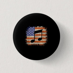 Bóton Redondo 2.54cm Nota musical para presente masculino bandeira amer