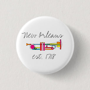 Bóton Redondo 2.54cm "Nova Orleans", Legal Jazz Trumpet