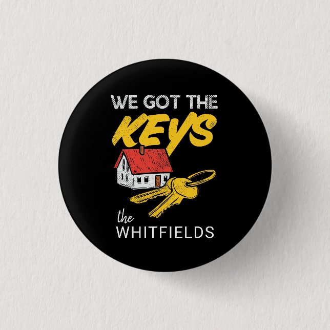 Bóton Redondo 2.54cm Novos Proprietários Domésticos Personalizados Que  (Frente)