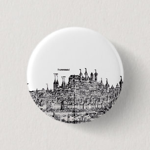 Bóton Redondo 2.54cm Nuremberg Cidade medieval na Alemanha