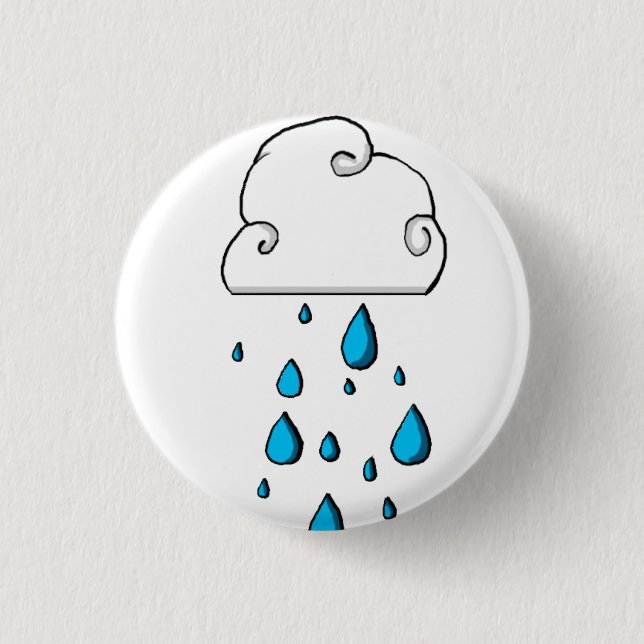 Bóton Redondo 2.54cm nuvem de chuva (Frente)