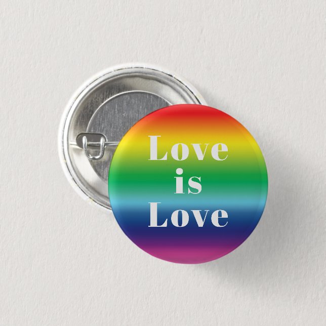 Bóton Redondo 2.54cm O amor é o padrão arco-íris lgbtq orgulho gay (Frente & Verso)