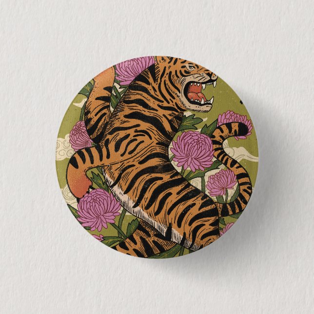 Bóton Redondo 2.54cm O belo tigre (Frente)