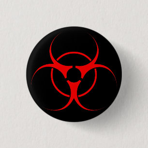 Bóton Redondo 2.54cm O Bio-Perigo abotoa o Biohazard que adverte botõe