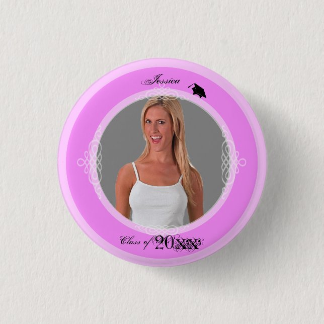 Bóton Redondo 2.54cm O botão da graduação adiciona o rosa da foto 3 (Frente)