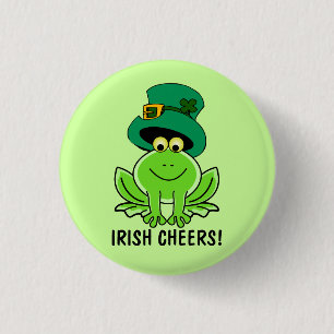 Bóton Redondo 2.54cm O dia de St Patrick irlandês engraçado do sapo d