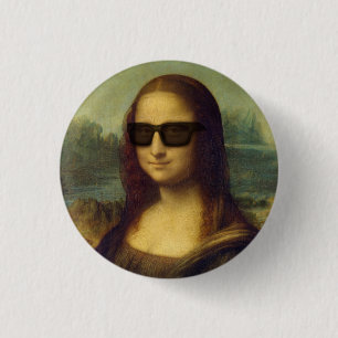 Bóton Redondo 2.54cm O hipster Mona Lisa no hipster protege da Vinci