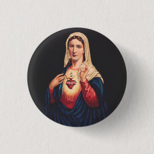 Bóton Redondo 2.54cm O Imaculado Coração de Maria