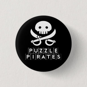 Bóton Redondo 2.54cm O quebra-cabeça pirateia o botão do crânio