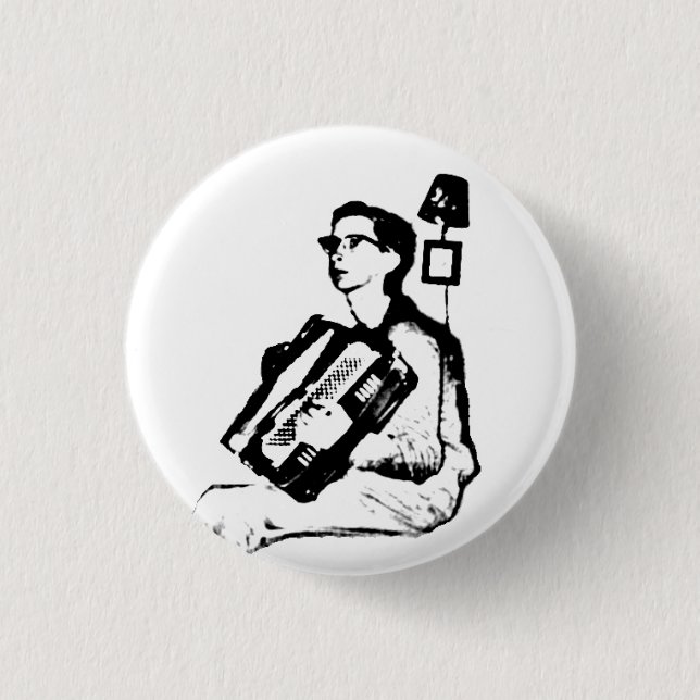 Bóton Redondo 2.54cm O rapaz com o acordeão - Pin (Frente)
