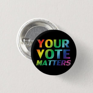 Bóton Redondo 2.54cm "o seu voto é importante", botão de cores do org