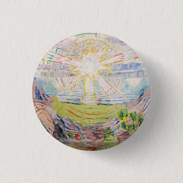 Bóton Redondo 2.54cm O Sol de Edvard Munch (Frente)