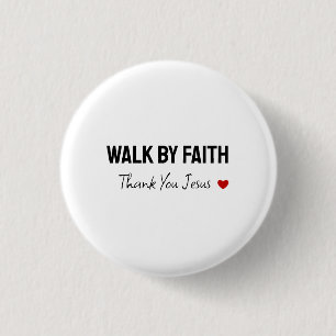 Bóton Redondo 2.54cm Obrigado Jesus   Abençoado   Caminhada por Faith