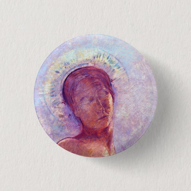 Bóton Redondo 2.54cm Odilon Redon, olhos fechados 1889 (Frente)