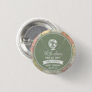 Bóton Redondo 2.54cm "Oh, os lugares que você vai!" Chá de fraldas de M