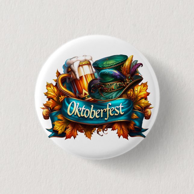 Bóton Redondo 2.54cm Oktoberfest Colorido  (Frente)