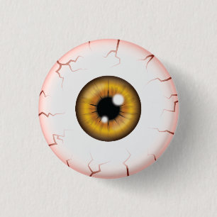 Bóton Redondo 2.54cm Olhball Castanho Colorido Halloween Sanguíneo