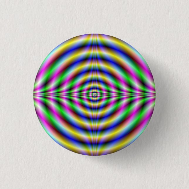 Bóton Redondo 2.54cm Olho de Neon Psychedelic (Frente)