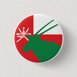 Bóton Redondo 2.54cm Oman Arabyx Omani Bandeira Animal Nacional