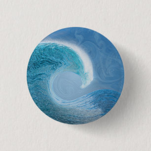 Bóton Redondo 2.54cm Onda Azul Artística