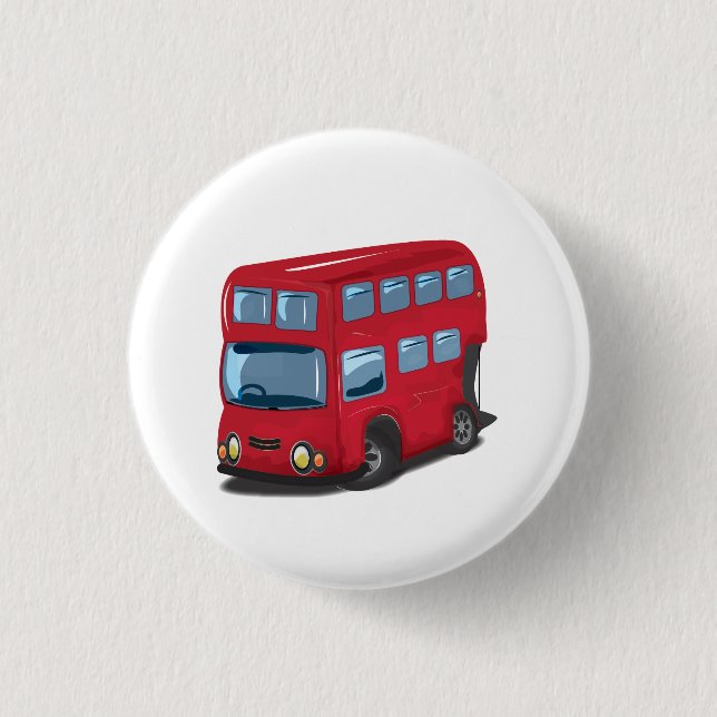 Bóton Redondo 2.54cm Ônibus de Londres (Frente)