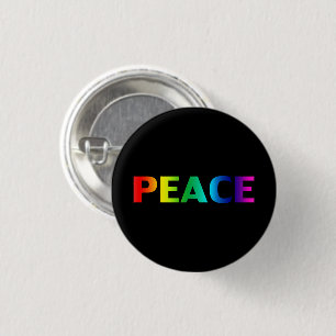 Bóton Redondo 2.54cm Orgulho da paz lgbt lgbt lgbt gay arco-íris preto