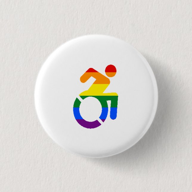 Bóton Redondo 2.54cm Orgulho deficiente - gay (Frente)