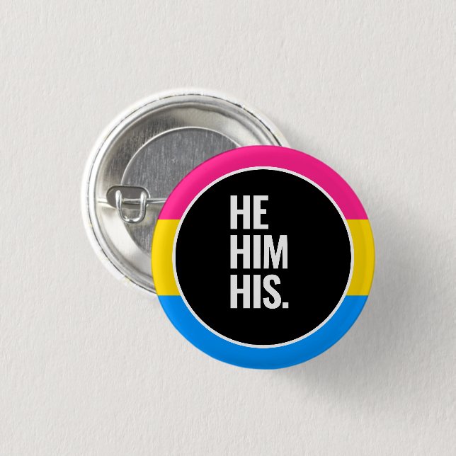 Bóton Redondo 2.54cm Orgulho Pansexual (Frente & Verso)