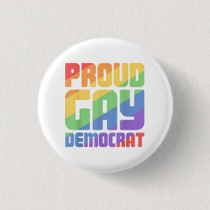 Bóton Redondo 2.54cm Orgulhoso Democrata Gay Engraçado LGBT